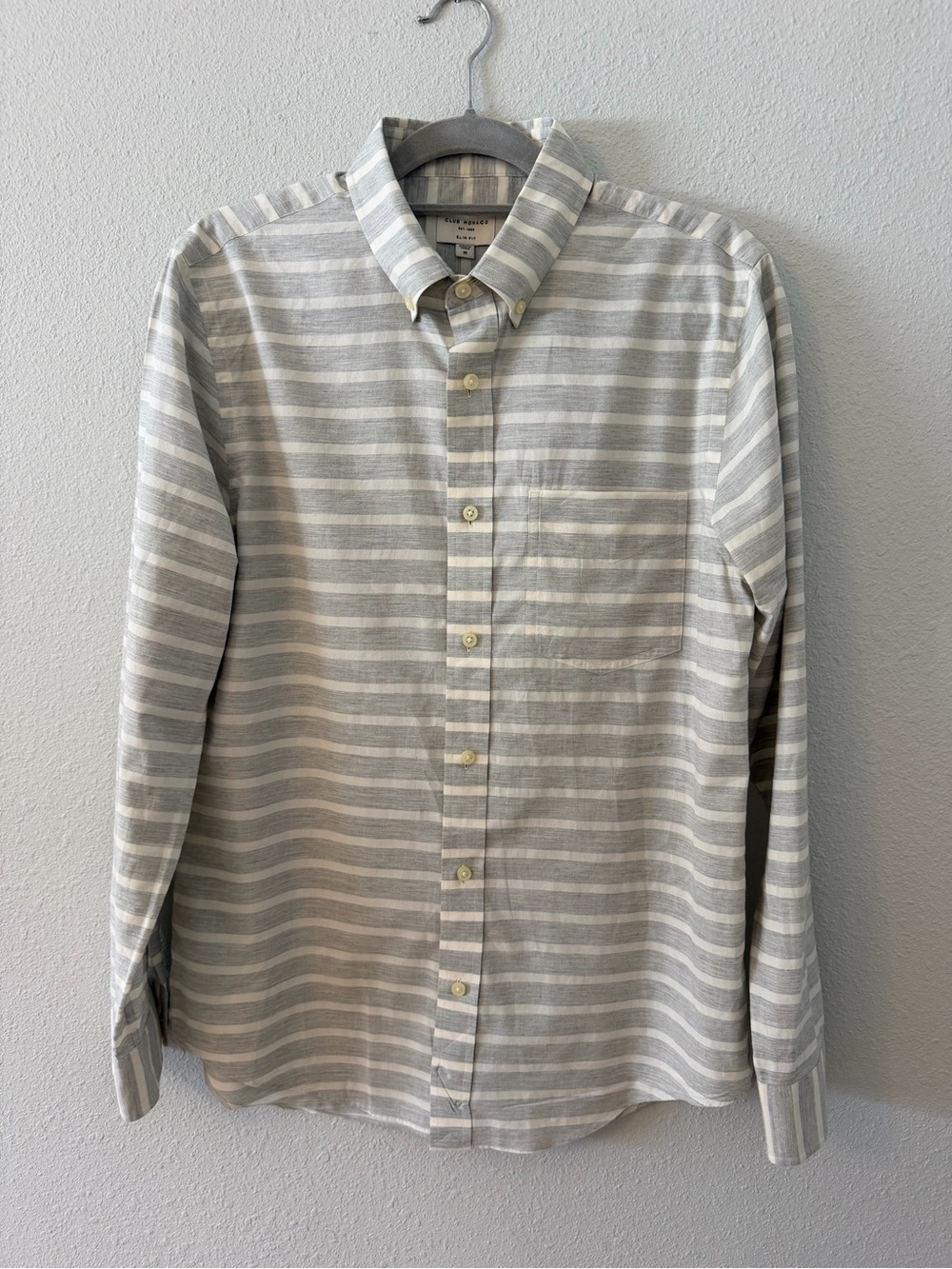 Club Monaco Gray & White Striped Button-Down Shirt